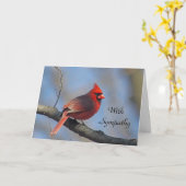 Carte Sympathie cardinale des oiseaux chanteurs rouges (Fleur jaune)