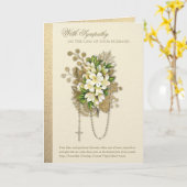 Carte Sympathie catholique Condolence Mari (Fleur jaune)