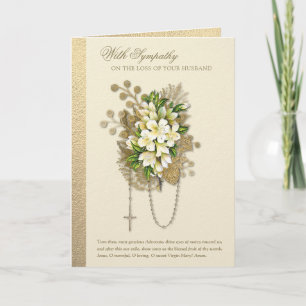Carte Sympathie catholique Condolence Mari