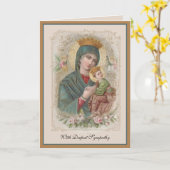 Carte Sympathie catholique Condolence Vierge Marie Jésus (Fleur jaune)