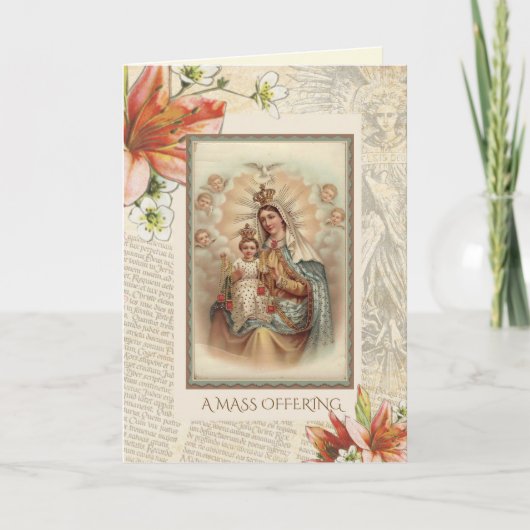 Carte Sympathie Catholique Requiem Masse Offrir Marie (Devant)