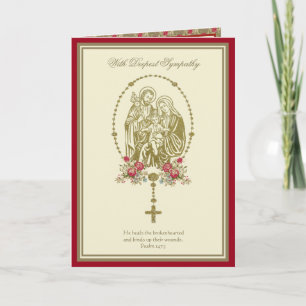 Carte sympathie catholique Sainte Famille Écriture Prièr