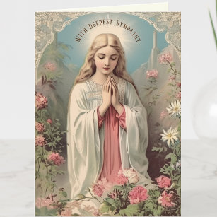 Carte Sympathie catholique Vierge Marie Écriture
