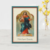 Carte Sympathie catholique Vierge Marie Écriture de Jésu (Fleur jaune)