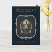 Carte Sympathie catholique Vierge Marie Gold Crucifix (Fleur jaune)