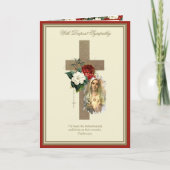 Carte Sympathie catholique Vierge Marie Jésus Rouge Rose (Devant)
