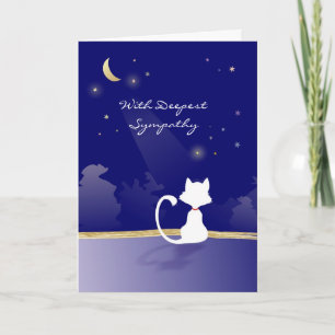 Carte Sympathie Chat - Lune et étoiles