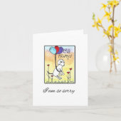 Carte Sympathie chien, Perte d'animal de compagnie (Fleur jaune)