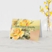 Carte Sympathie Condoléances De Coeur Des Roses De Group (Fleur jaune)