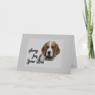 Carte Sympathie couleur Beagle Tri Pardon Votre Perte