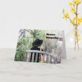 Carte Sympathie, Dame en noir (Fleur jaune)