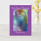 Carte Sympathie d'ange d'arc-en-ciel (Fleur jaune)