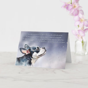 Carte Sympathie de chien Condoléances Boston Terrier Spi