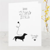 Carte Sympathie de chien, nom personnalisé. Perte  (Fleur jaune)