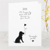 Carte Sympathie de chien, nom personnalisé. Perte (Fleur jaune)