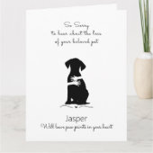 Carte Sympathie de chien, nom personnalisé. Perte  (Devant)