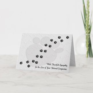 Carte Sympathie de chien ou de chat de coeur