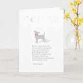 Carte Sympathie de chien - petit chien - poème de perte (Fleur jaune)