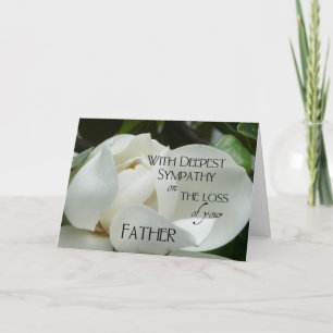 Carte Sympathie de la perte de votre père-Blanc Magnolia