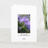 Carte Sympathie de la photographie florale pourpre flou (Dos)