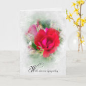 Carte Sympathie de la Rose rouge (Fleur jaune)