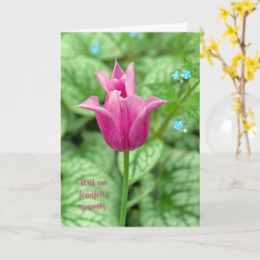 Carte Sympathie de la tulipe rose (Fleur jaune)