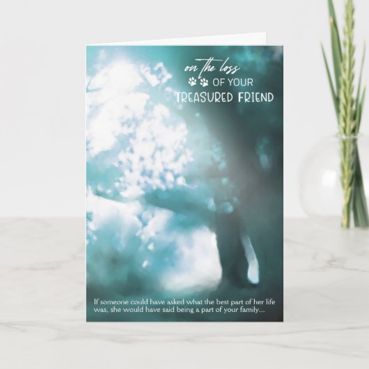 Carte Sympathie de l'animal - Perte de l'ami chéri pour (Devant)