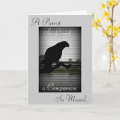 Carte Sympathie de silhouette de perroquet de gris (Fleur jaune)