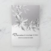 Carte Sympathie des fleurs d'argent gris élégant (Intérieur)