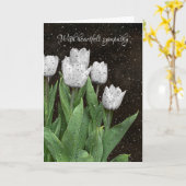 Carte Sympathie des Tulipes blanches avec Raindrops (Fleur jaune)