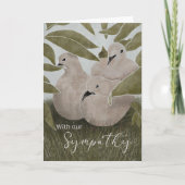 Carte Sympathie Doves de deuil dans le nid (Devant)