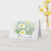 Carte Sympathie du champ de marguerites blanches (Fleur jaune)