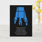 Carte Sympathie du chat Perte de mots coeur du chat (Fleur jaune)