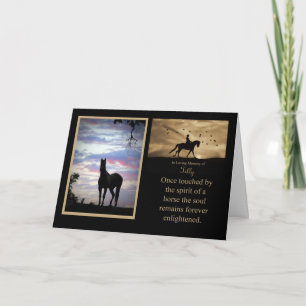 Carte Sympathie du cheval Nom personnalisé et Mémorial p