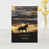 Carte Sympathie du cheval Nom personnalisé Galloping Hor (Fleur jaune)