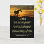 Carte Sympathie du cheval Perte du cheval Nom personnali (Fleur jaune)