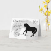 Carte Sympathie du cheval Silhouette noire (Fleur jaune)