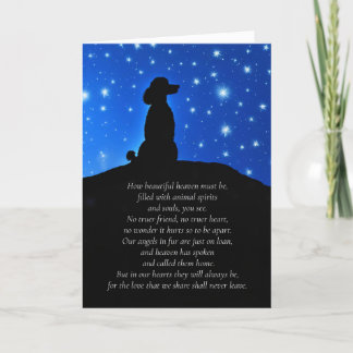 Carte Sympathie du chien avec le caniche Silhouetté et S