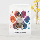 Carte Sympathie du chien berger australien (Fleur jaune)