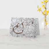 Carte Sympathie du coeur d'hiver (Fleur jaune)