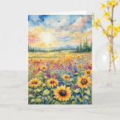 Carte Sympathie du fleur sauvage et du tournesol (Fleur jaune)