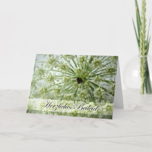 Carte Sympathie en allemand, Carotte sauvage, Fleurs