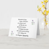 CARTE SYMPATHIE EN VOTRE TEMPS DE PERTE-SOUVENIRS AU CHÉ (Fleur jaune)