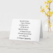 CARTE SYMPATHIE EN VOTRE TEMPS DE PERTE-SOUVENIRS AU CHÉ (Fleur jaune)