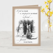 Carte Sympathie entre animal, chien et chat (Fleur jaune)