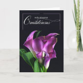 Carte Sympathie espagnole Con Simpatia Lys violets (Devant)