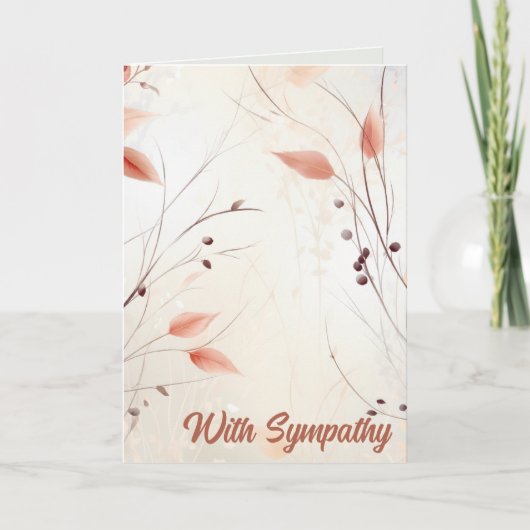 Carte Sympathie Feuille délicate modifiable (Devant)