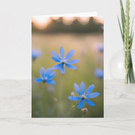 Carte Sympathie Fleur sauvage bleue (Devant)