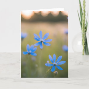 Carte Sympathie Fleur sauvage bleue