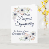 Carte Sympathie Florale Aquarelle Grand-mère (Fleur jaune)